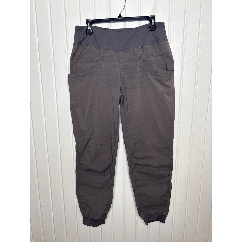 Prana Kanab Pant Womens Large Dark Brown Organic Cotton Canvas Climbing Joggers